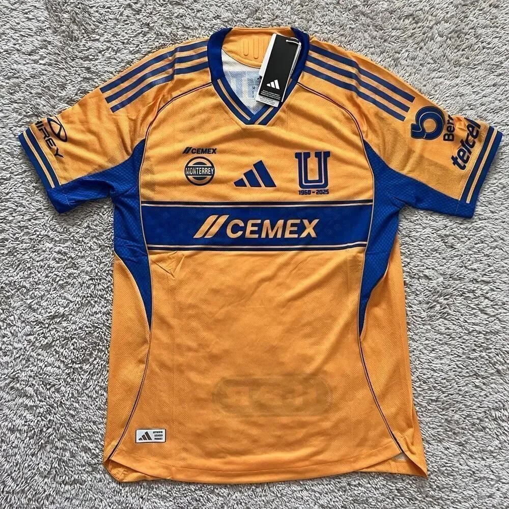 adidas Tigres UANL 25/26 Home Authentic Soccer Jersey JJ2217 Men Size Large NWT